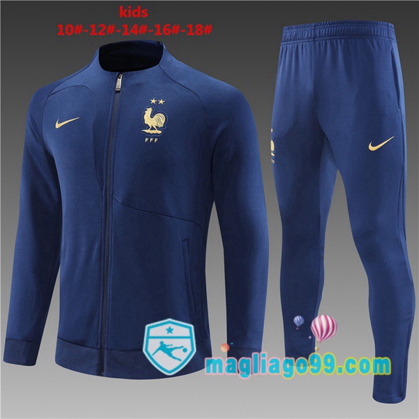 Magliago - Passione Maglie Thai Affidabili Basso Costo Online Shop | Giacca Da Allenamento Francia Bambino Blu Royal 2022/2023