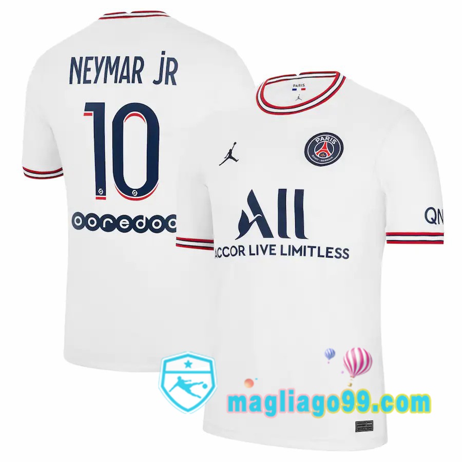 Magliago - Passione Maglie Thai Affidabili Basso Costo Online Shop | Maglia Jordan Paris PSG (Neymar Jr 10) Donna Quattro Bianco 2021/2022