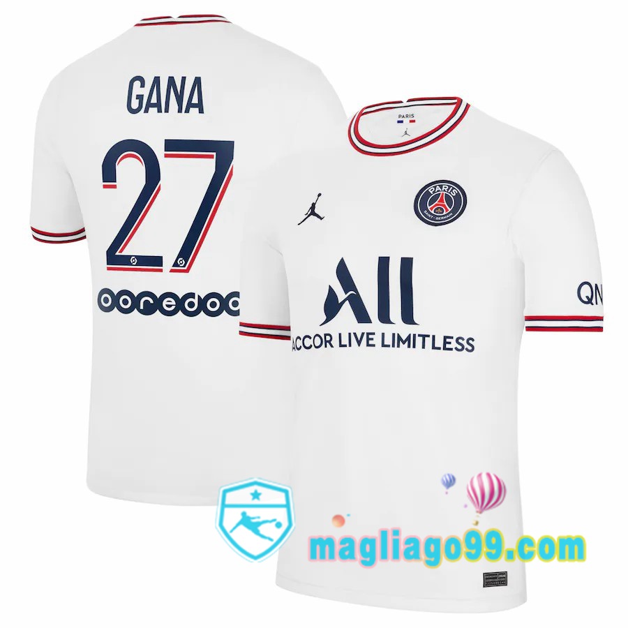 Magliago - Passione Maglie Thai Affidabili Basso Costo Online Shop | Maglia Jordan Paris PSG (Gana 27) Donna Quattro Bianco 2021/2022