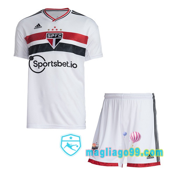 Magliago - Passione Maglie Thai Affidabili Basso Costo Online Shop | Maglia Calcio Sao Paulo FC Bambino Prima Bianco 2022/2023