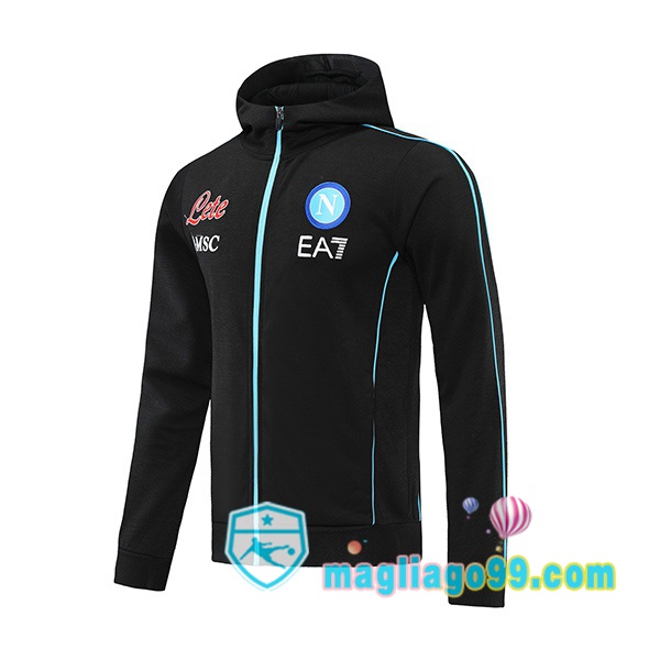 Magliago - Passione Maglie Thai Affidabili Basso Costo Online Shop | Giacca Con Cappuccio SSC Napoli Nero 2021/2022