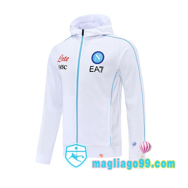 Magliago - Passione Maglie Thai Affidabili Basso Costo Online Shop | Giacca Con Cappuccio SSC Napoli Bianco 2021/2022