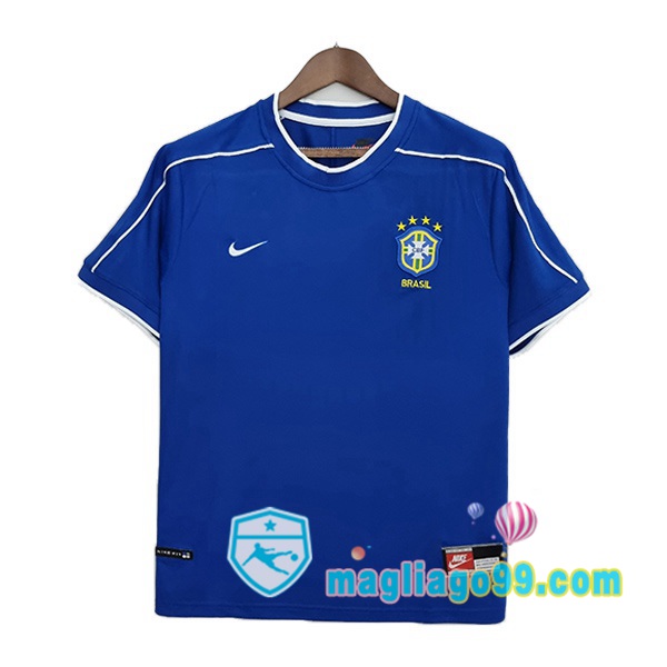 Magliago - Passione Maglie Thai Affidabili Basso Costo Online Shop | 1998 Brasile Retro Seconda Maglia Storica Blu