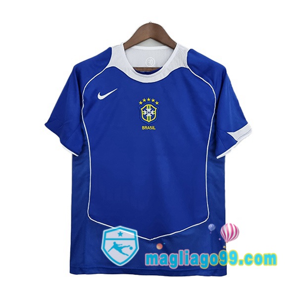 Magliago - Passione Maglie Thai Affidabili Basso Costo Online Shop | 2004-2006 Brasile Retro Seconda Maglia Storica Blu