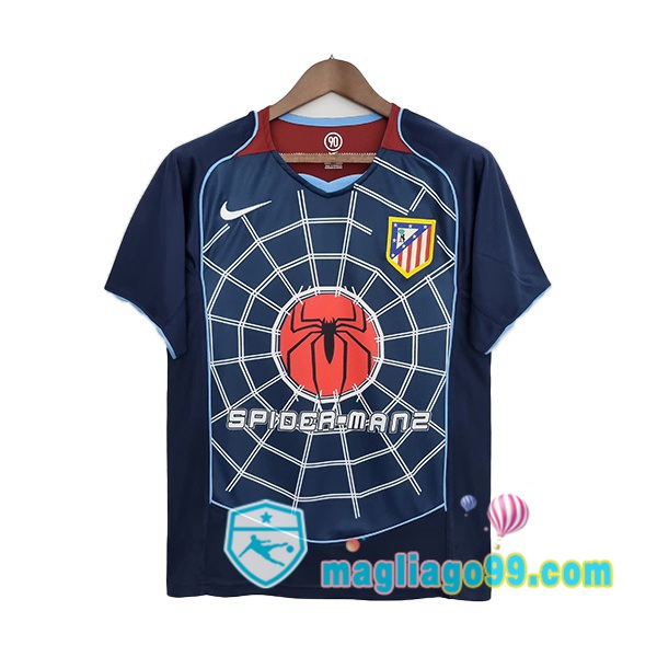 Magliago - Passione Maglie Thai Affidabili Basso Costo Online Shop | 2004-2005 Atletico Madrid Retro Seconda Maglia Storica Blu