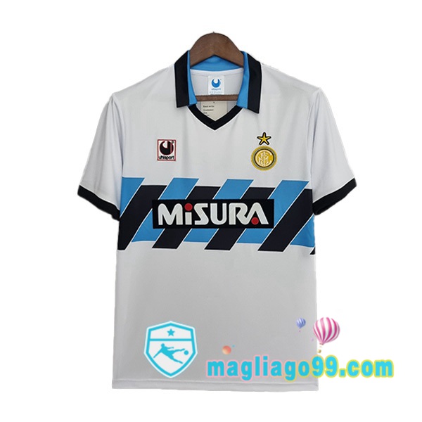 Magliago - Passione Maglie Thai Affidabili Basso Costo Online Shop | 1990-1991 Inter Milan Retro Seconda Maglia Storica Bianco