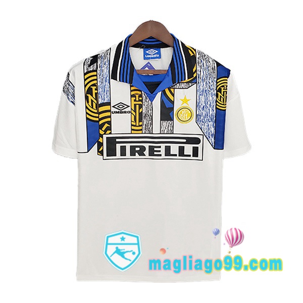 Magliago - Passione Maglie Thai Affidabili Basso Costo Online Shop | 1996-1997 Inter Milan Retro Seconda Maglia Storica Bianco