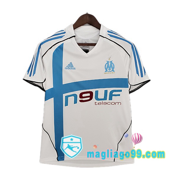 Magliago - Passione Maglie Thai Affidabili Basso Costo Online Shop | 2005-2006 Marsiglia OM Retro Prima Maglia Storica Bianco