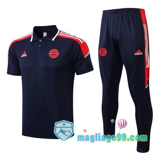 Magliago - Passione Maglie Thai Affidabili Basso Costo Online Shop | Bayern Monaco + Polo Maglia Uomo + Pantaloni Blu Royal 2021/2022