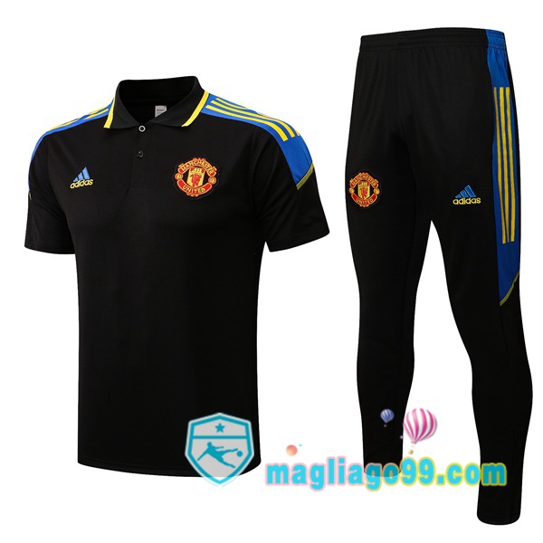 Magliago - Passione Maglie Thai Affidabili Basso Costo Online Shop | Manchester United + Polo Maglia Uomo + Pantaloni Nero 2021/2022
