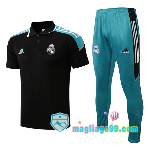 Magliago - Passione Maglie Thai Affidabili Basso Costo Online Shop | Real Madrid + Polo Maglia Uomo + Pantaloni Nero Verde 2021/2022