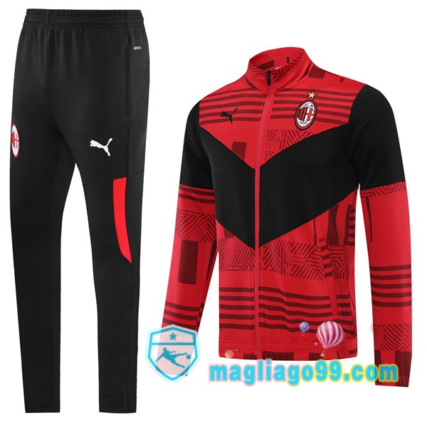 Magliago - Passione Maglie Thai Affidabili Basso Costo Online Shop | Giacca Da Allenamento AC Milan Rosso Nero 2022/2023