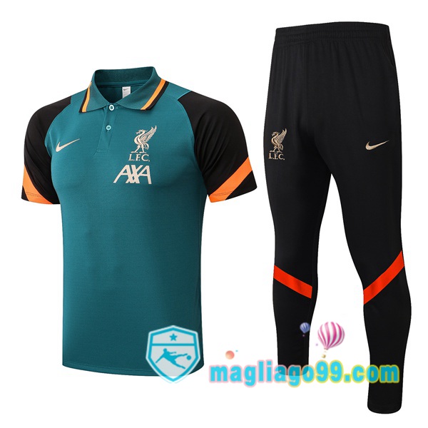 Magliago - Passione Maglie Thai Affidabili Basso Costo Online Shop | FC Liverpool + Polo Maglia Uomo + Pantaloni Verde Nero 2021/2022