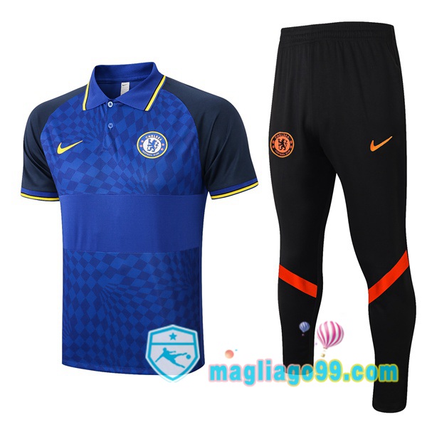 Magliago - Passione Maglie Thai Affidabili Basso Costo Online Shop | FC Chelsea + Polo Maglia Uomo + Pantaloni Blu 2021/2022