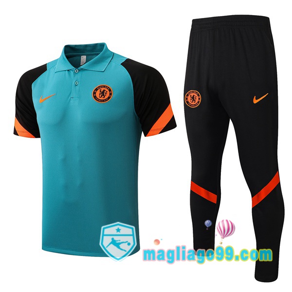 Magliago - Passione Maglie Thai Affidabili Basso Costo Online Shop | FC Chelsea + Polo Maglia Uomo + Pantaloni Verde 2021/2022