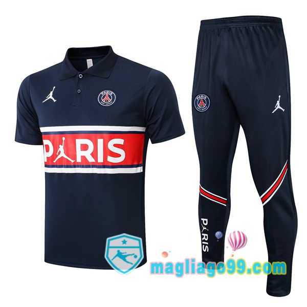 Magliago - Passione Maglie Thai Affidabili Basso Costo Online Shop | JORDAN Paris PSG + Polo Maglia Uomo + Pantaloni Blu Royal 2021/2022