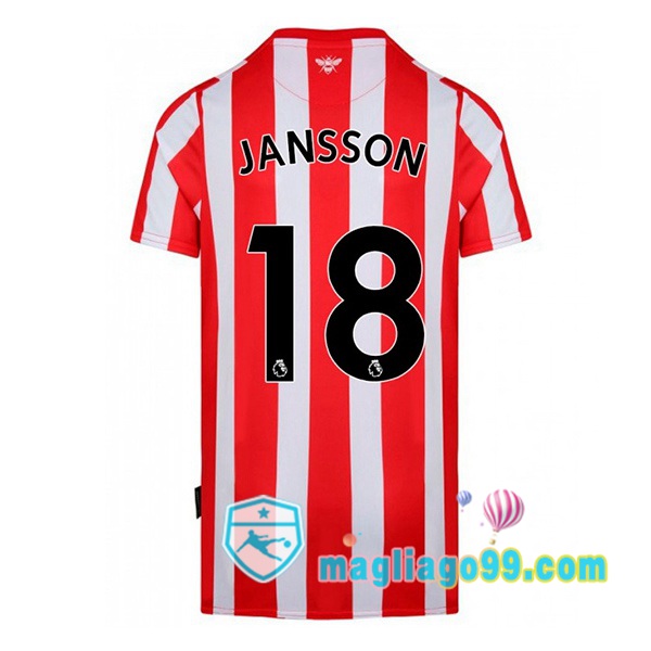 Magliago - Passione Maglie Thai Affidabili Basso Costo Online Shop | Maglia Calcio Brentford FC (JANSSON 18) Prima Rosso Bianco 2022/2023