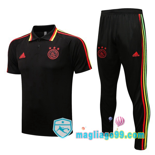 Magliago - Passione Maglie Thai Affidabili Basso Costo Online Shop | AFC Ajax Polo Maglia Uomo + Pantaloni Nero 2022/2023