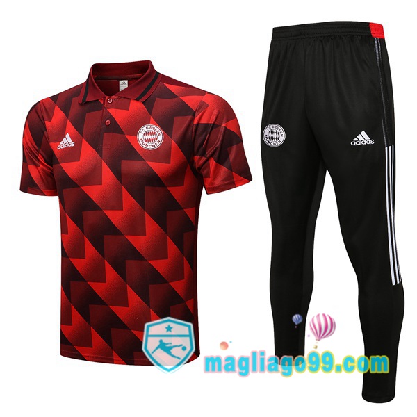 Magliago - Passione Maglie Thai Affidabili Basso Costo Online Shop | Bayern Monaco Polo Maglia Uomo + Pantaloni Rosso 2022/2023