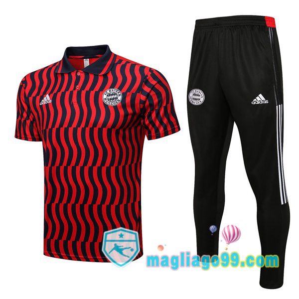 Magliago - Passione Maglie Thai Affidabili Basso Costo Online Shop | Bayern Monaco Polo Maglia Uomo + Pantaloni Rosso 2022/2023