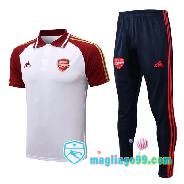 Magliago - Passione Maglie Thai Affidabili Basso Costo Online Shop | Arsenal Polo Maglia Uomo + Pantaloni Bianco Rosso 2022/2023