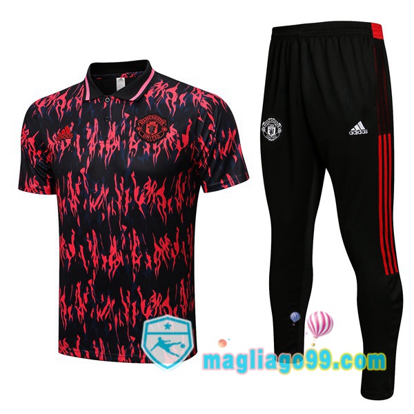 Magliago - Passione Maglie Thai Affidabili Basso Costo Online Shop | Manchester United Polo Maglia Uomo + Pantaloni Nero Rosso 2022/2023