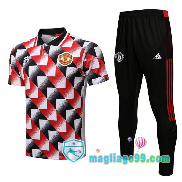 Magliago - Passione Maglie Thai Affidabili Basso Costo Online Shop | Manchester United Polo Maglia Uomo + Pantaloni Nero Rosso Bianco 2022/2023