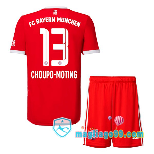 Magliago - Passione Maglie Thai Affidabili Basso Costo Online Shop | Maglia Bayern Monaco （Choupo-Moting 13） Bambino Prima Rosso 2022/2023