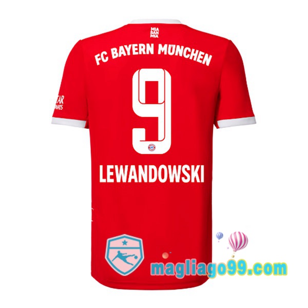 Magliago - Passione Maglie Thai Affidabili Basso Costo Online Shop | Maglia Bayern Monaco （Lewandowski 9） Prima Rosso 2022/2023