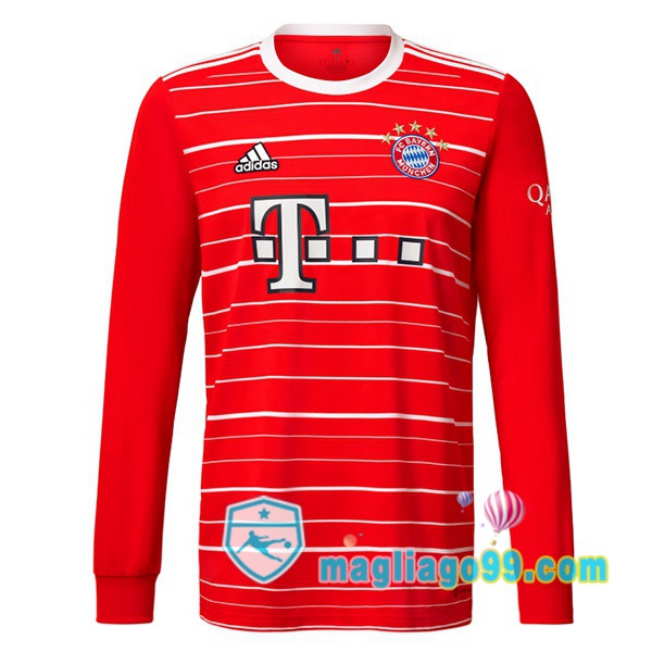 Magliago - Passione Maglie Thai Affidabili Basso Costo Online Shop | Maglia Bayern Monaco Prima Maniche Lunghe Rosso 2022/2023