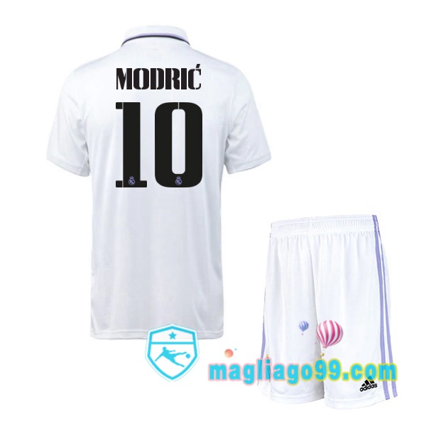 Magliago - Passione Maglie Thai Affidabili Basso Costo Online Shop | Maglia Real Madrid (Modrić 10) Bambino Prima Bianco 2022/2023
