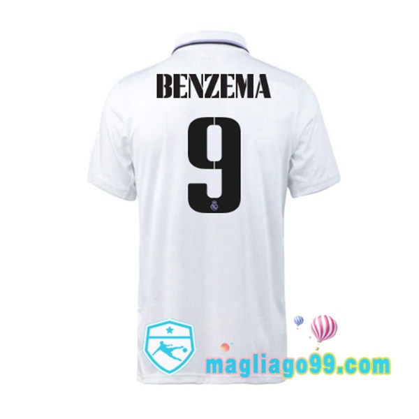 Magliago - Passione Maglie Thai Affidabili Basso Costo Online Shop | Maglia Real Madrid (Benzema 9) Prima Bianco 2022/2023