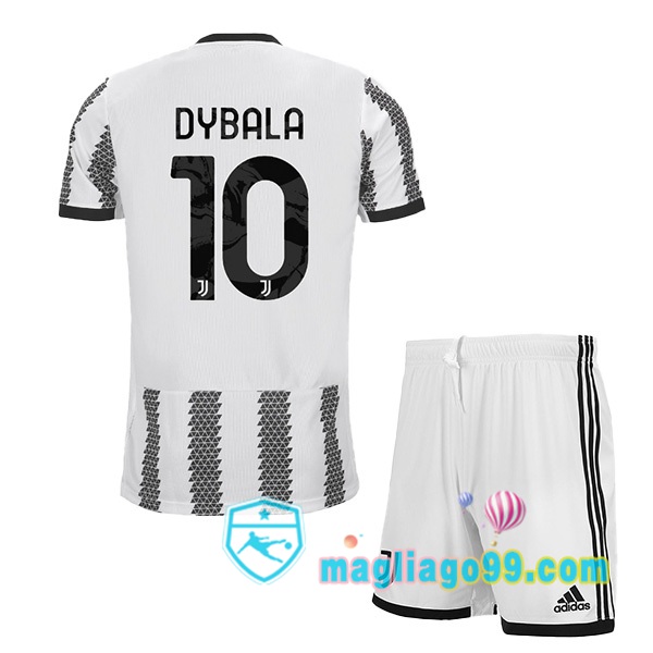 Magliago - Passione Maglie Thai Affidabili Basso Costo Online Shop | Maglia Juventus (DYBALA 10) Bambino Prima Bianco Nero 2022/2023