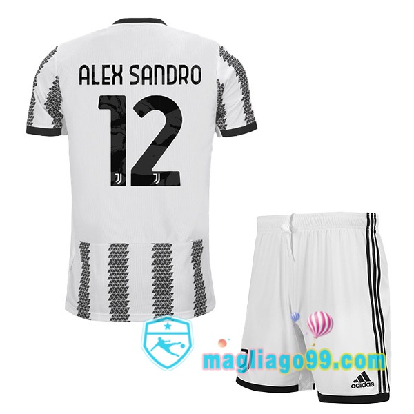 Magliago - Passione Maglie Thai Affidabili Basso Costo Online Shop | Maglia Juventus (ALEX SANDRO 12) Bambino Prima Bianco Nero 2022/2023