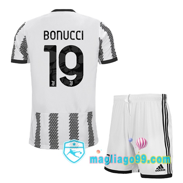 Magliago - Passione Maglie Thai Affidabili Basso Costo Online Shop | Maglia Juventus (BONUCCI 19) Bambino Prima Bianco Nero 2022/2023