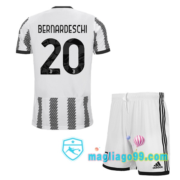 Magliago - Passione Maglie Thai Affidabili Basso Costo Online Shop | Maglia Juventus (BERNARDESCHI 20) Bambino Prima Bianco Nero 2022/2023