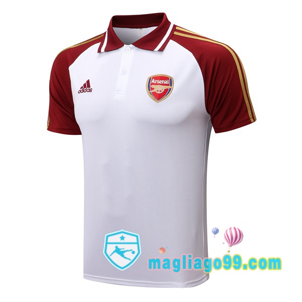 Magliago - Passione Maglie Thai Affidabili Basso Costo Online Shop | Arsenal Polo Maglia Uomo Bianco Rosso 2022/2023