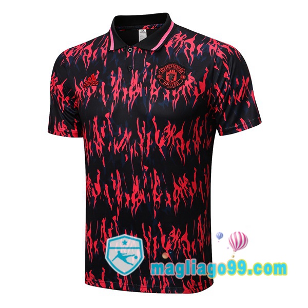 Magliago - Passione Maglie Thai Affidabili Basso Costo Online Shop | Manchester United Polo Maglia Uomo Nero Rosso 2022/2023