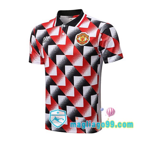 Magliago - Passione Maglie Thai Affidabili Basso Costo Online Shop | Manchester United Polo Maglia Uomo Nero Rosso Bianco 2022/2023