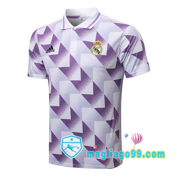 Magliago - Passione Maglie Thai Affidabili Basso Costo Online Shop | Real Madrid Polo Maglia Uomo Bianco Porpora 2022/2023