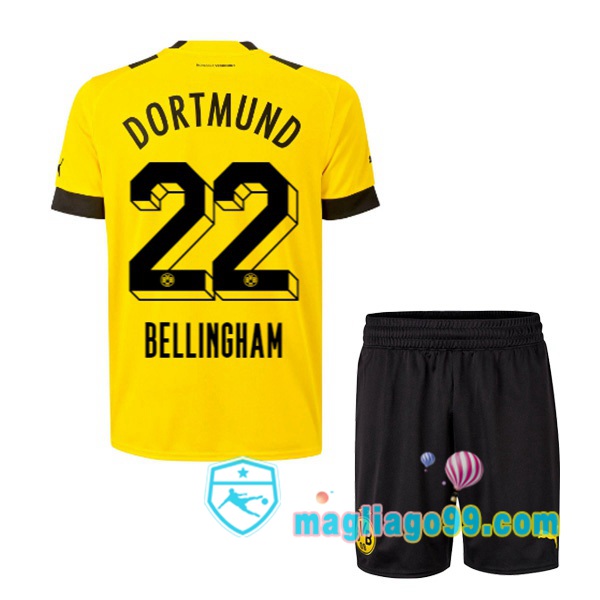 Magliago - Passione Maglie Thai Affidabili Basso Costo Online Shop | Maglia Dortmund BVB (Bellingham 22) Bambino Prima Giallo 2022/2023