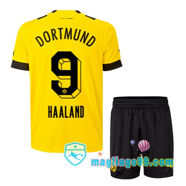 Magliago - Passione Maglie Thai Affidabili Basso Costo Online Shop | Maglia Dortmund BVB (Haaland 9) Bambino Prima Giallo 2022/2023