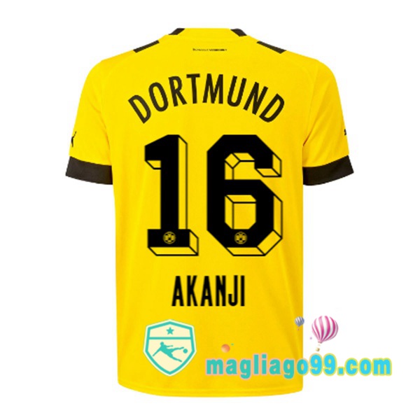 Magliago - Passione Maglie Thai Affidabili Basso Costo Online Shop | Maglia Dortmund BVB (Akanji 16) Prima Giallo 2022/2023