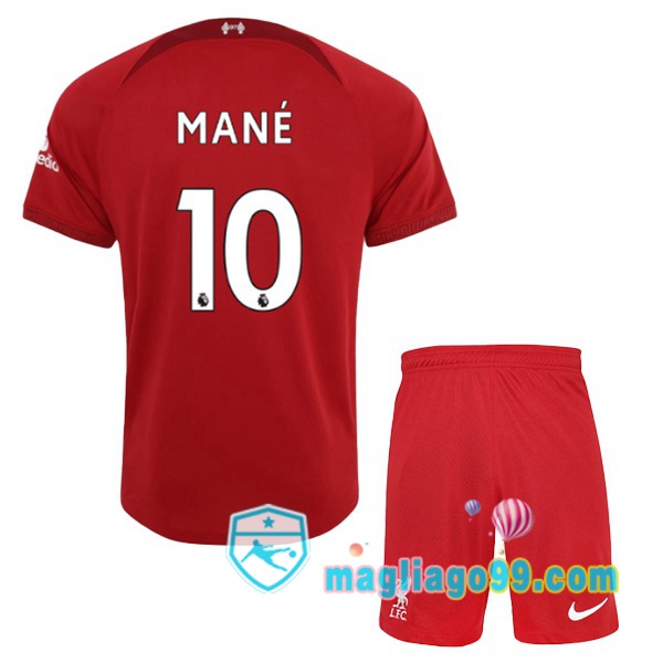 Magliago - Passione Maglie Thai Affidabili Basso Costo Online Shop | Maglia FC Liverpool (MANE 10) Bambino Prima Rosso 2022/2023