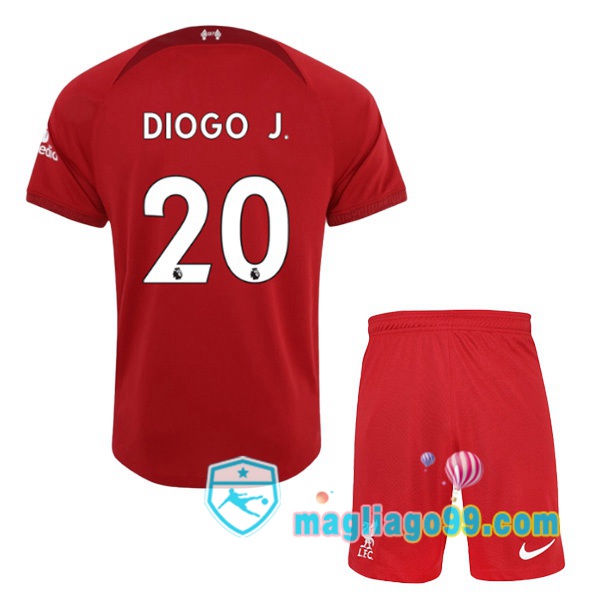 Magliago - Passione Maglie Thai Affidabili Basso Costo Online Shop | Maglia FC Liverpool (DIOGO J. 20) Bambino Prima Rosso 2022/2023
