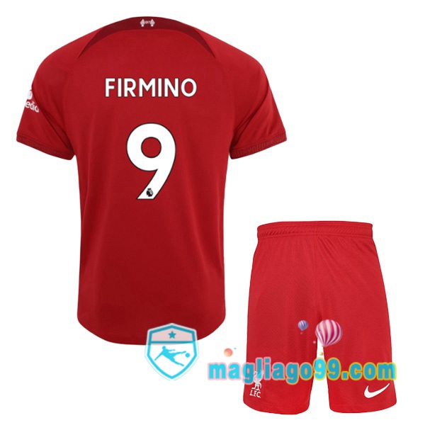 Magliago - Passione Maglie Thai Affidabili Basso Costo Online Shop | Maglia FC Liverpool (FIRMINO 9) Bambino Prima Rosso 2022/2023