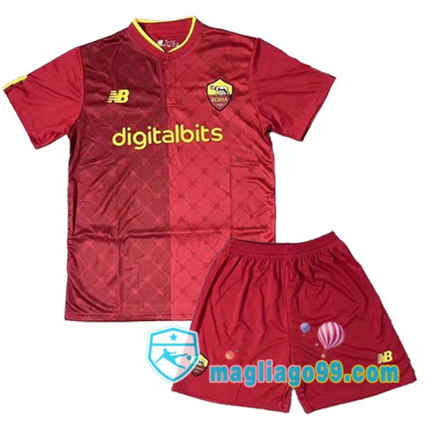 Magliago - Passione Maglie Thai Affidabili Basso Costo Online Shop | Maglia AS Roma Bambino Prima Rosso 2022/2023