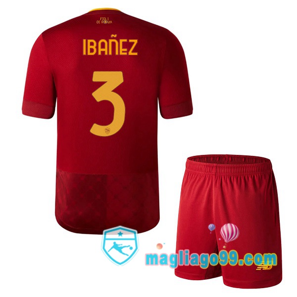 Magliago - Passione Maglie Thai Affidabili Basso Costo Online Shop | Maglia AS Roma (IBAÑEZ 3) Bambino Prima Rosso 2022/2023
