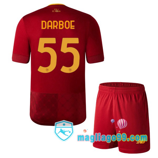 Magliago - Passione Maglie Thai Affidabili Basso Costo Online Shop | Maglia AS Roma (DARBOE 55) Bambino Prima Rosso 2022/2023