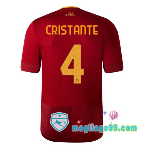 Magliago - Passione Maglie Thai Affidabili Basso Costo Online Shop | Maglia AS Roma (CRISTANTE 4) Prima Rosso 2022/2023
